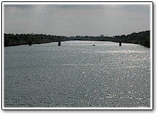 Bago Bridge piers viewed from the new bridge